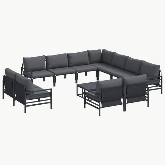Garten-Sofa-Set 12 pcs Anthrazit Stahl