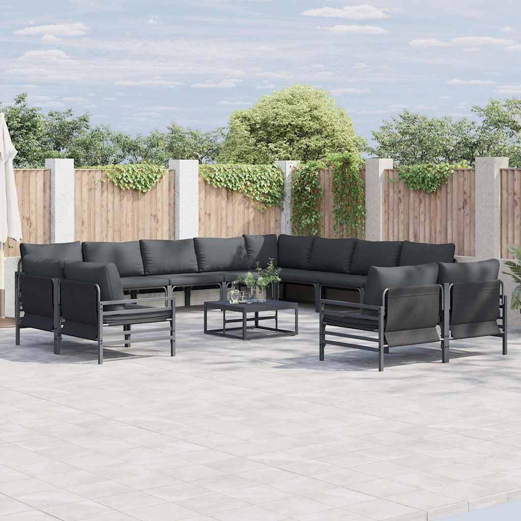 Garten-Sofa-Set 12 pcs Anthrazit Stahl