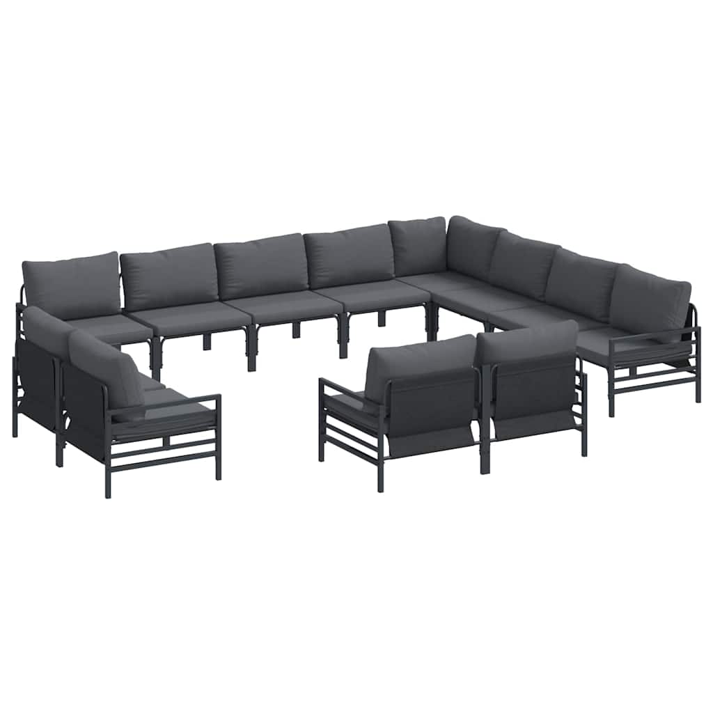 Garten-Sofa-Set 12 pcs Anthrazit Stahl