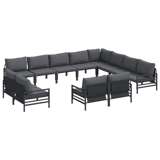 Garten-Sofa-Set 12 pcs Anthrazit Stahl
