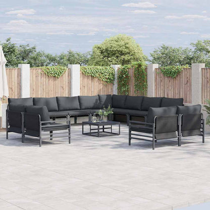 Garten-Sofa-Set 13 pcs Anthrazit Stahl