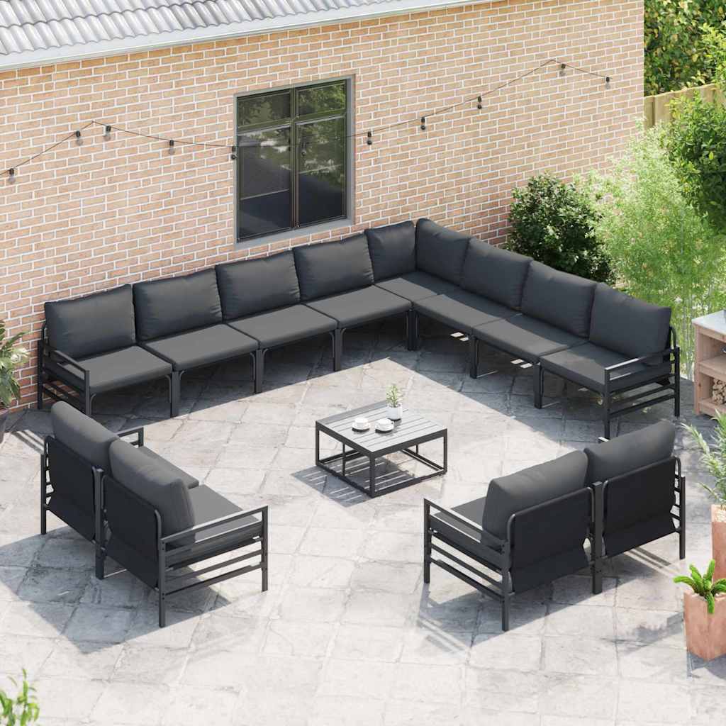 Garten-Sofa-Set 13 pcs Anthrazit Stahl