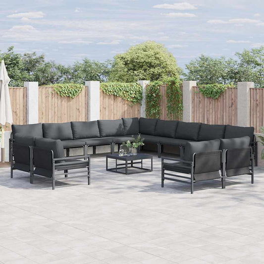 Garten-Sofa-Set 13 pcs Anthrazit Stahl