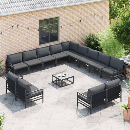 Garten-Sofa-Set 13 pcs Anthrazit Stahl