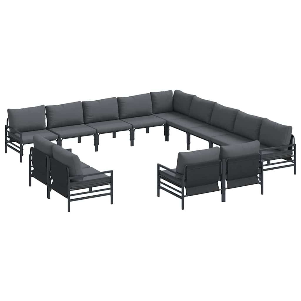 Garten-Sofa-Set 13 pcs Anthrazit Stahl