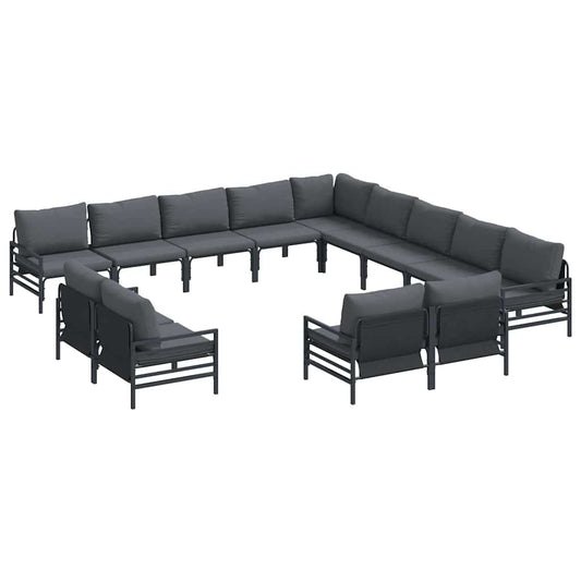 Garten-Sofa-Set 13 pcs Anthrazit Stahl
