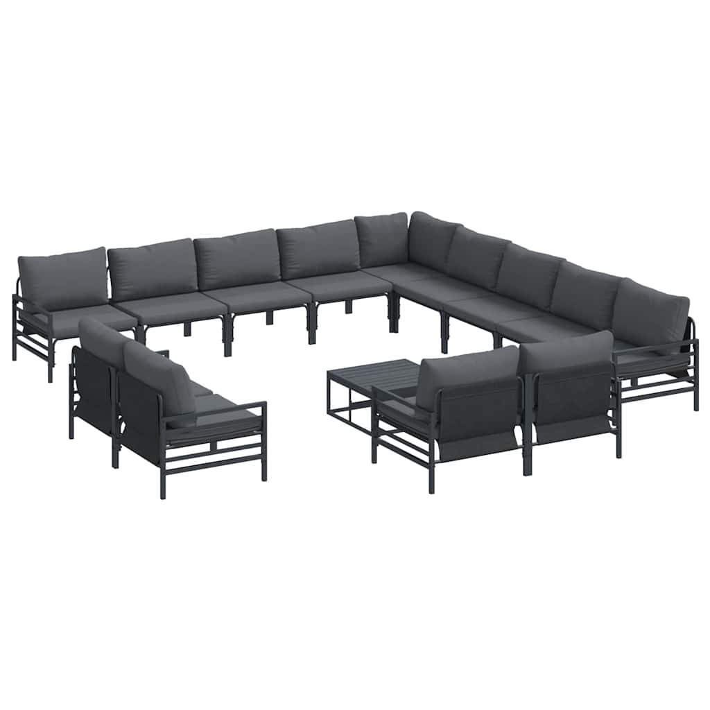 Garten-Sofa-Set 14 pcs Anthrazit Stahl