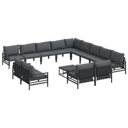 Garten-Sofa-Set 14 pcs Anthrazit Stahl