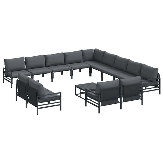 Garten-Sofa-Set 14 pcs Anthrazit Stahl