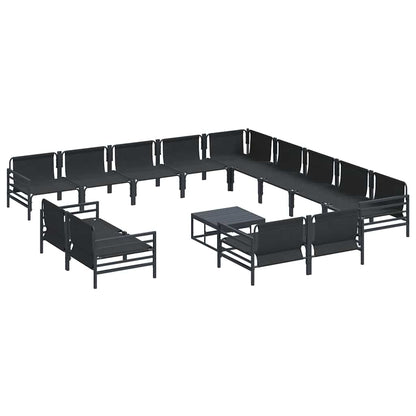 Garten-Sofa-Set 14 pcs Anthrazit Stahl