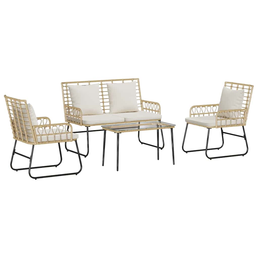 Gartenmöbel Set mit Kissen 4 pcs Schwarz, Anthrazit