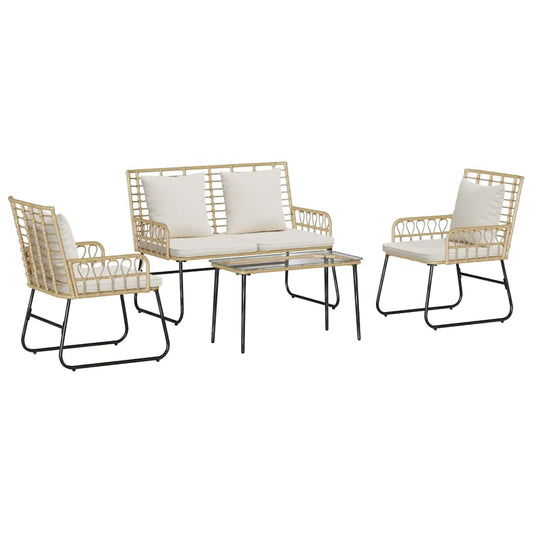 Gartenmöbel Set mit Kissen 4 pcs Schwarz, Anthrazit