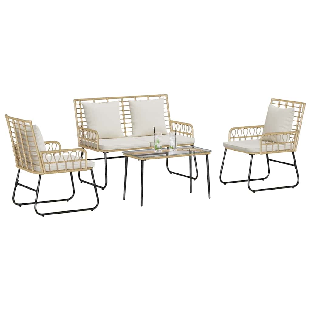 Gartenmöbel Set mit Kissen 4 pcs Schwarz, Anthrazit