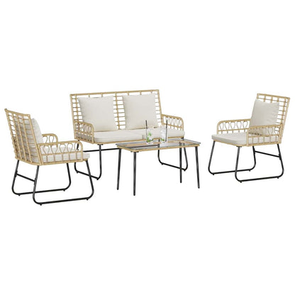 Gartenmöbel Set mit Kissen 4 pcs Schwarz, Anthrazit