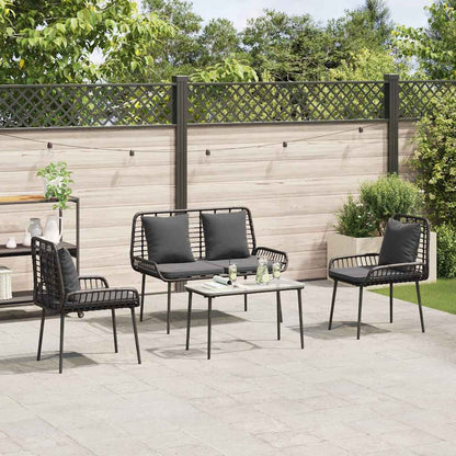 Gartenmöbel Set mit Kissen 4 pcs Braun, Schwarz, Creme
