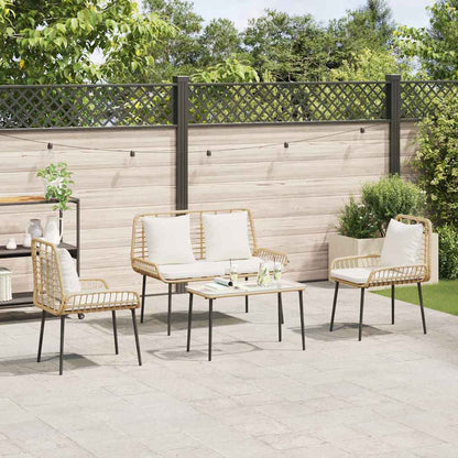 Gartenmöbel Set mit Kissen 4 pcs Braun, Schwarz, Creme