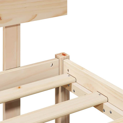 Bettgestell mit Kopfteil Braun 180 x 200 cm Massivholz Kiefer