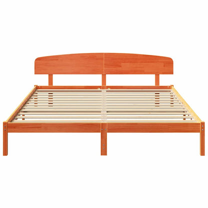 Bettgestell mit Kopfteil Braun 180 x 200 cm Massivholz Kiefer