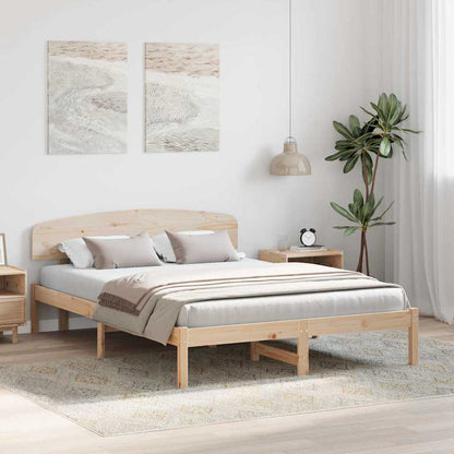 Bettgestell mit Kopfteil Braun 160 x 200 cm Massivholz Kiefer