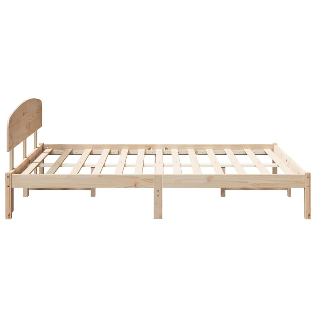 Bettgestell mit Kopfteil Braun 160 x 200 cm Massivholz Kiefer