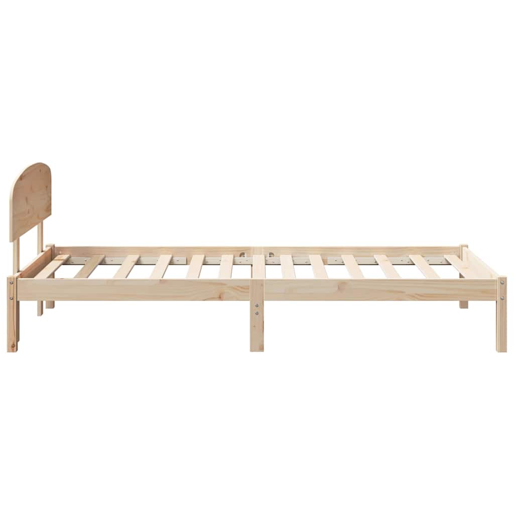 Bettgestell mit Kopfteil Braun 100 x 200 cm Massivholz Kiefer