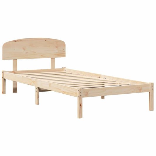 Bettgestell mit Kopfteil Braun 90 x 190 cm Massivholz Kiefer