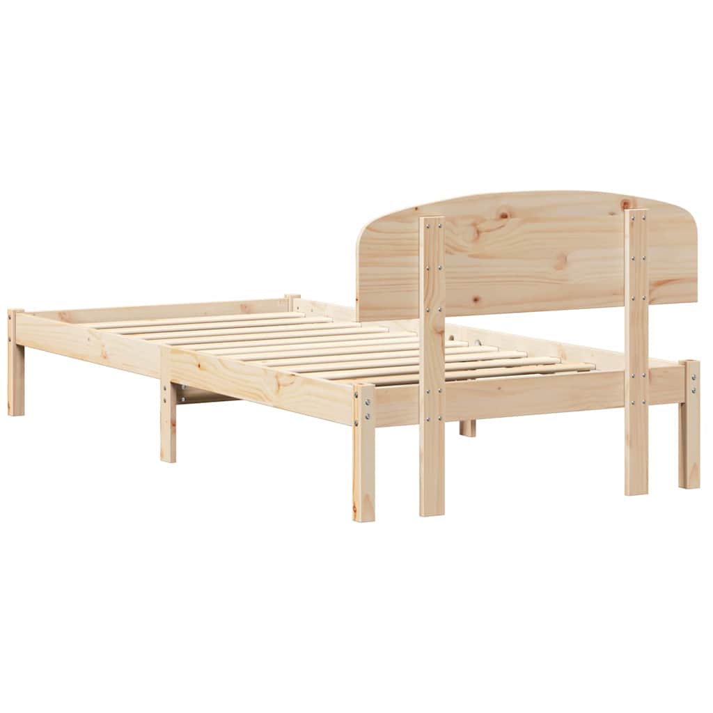 Bettgestell mit Kopfteil Braun 90 x 190 cm Massivholz Kiefer