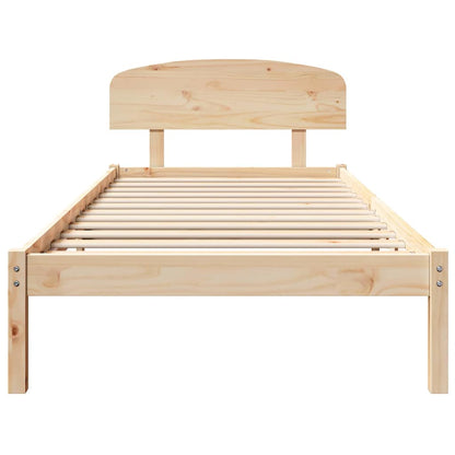 Bettgestell mit Kopfteil Braun 90 x 190 cm Massivholz Kiefer