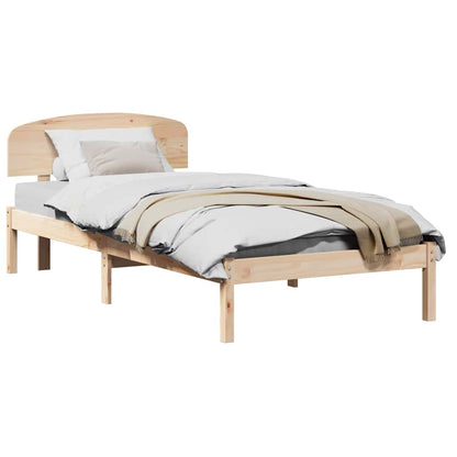 Bettgestell mit Kopfteil Braun 90 x 190 cm Massivholz Kiefer