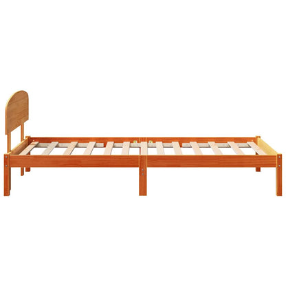 Bettgestell mit Kopfteil Braun 75 x 190 cm Massivholz Kiefer