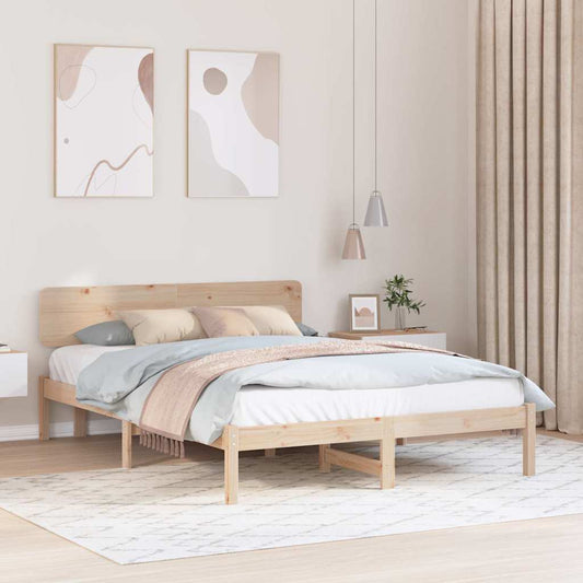 Bettgestell mit Kopfteil Natur 200 x 200 cm