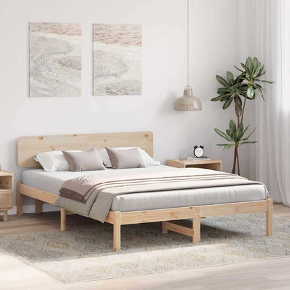 Bettgestell mit Kopfteil Natur 200 x 200 cm