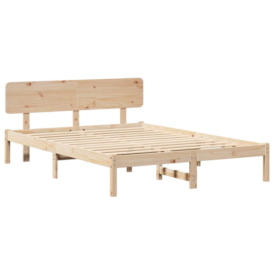 Bettgestell mit Kopfteil Natur 200 x 200 cm