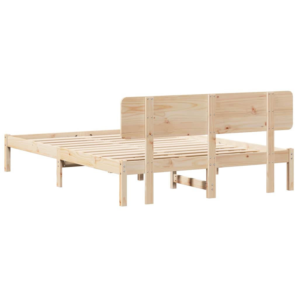 Bettgestell mit Kopfteil Natur 200 x 200 cm