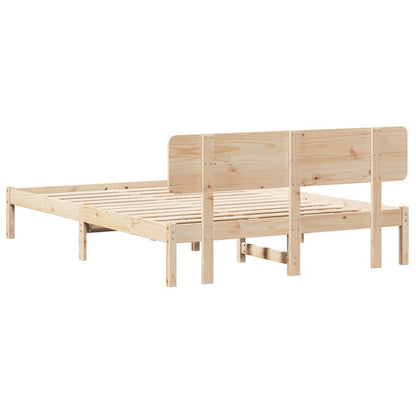 Bettgestell mit Kopfteil Natur 200 x 200 cm