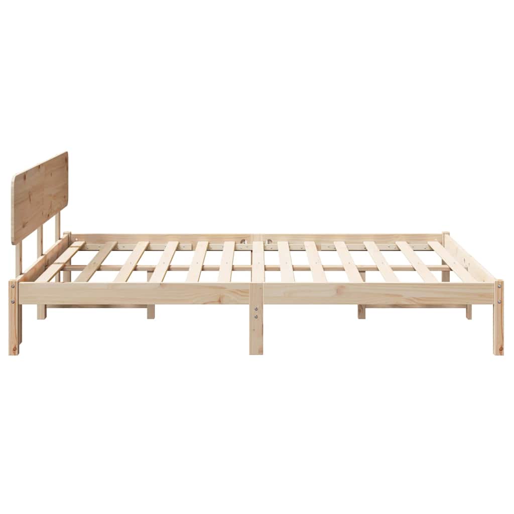 Bettgestell mit Kopfteil Natur 200 x 200 cm