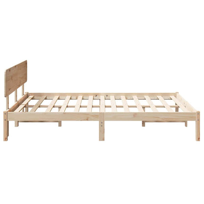 Bettgestell mit Kopfteil Natur 200 x 200 cm