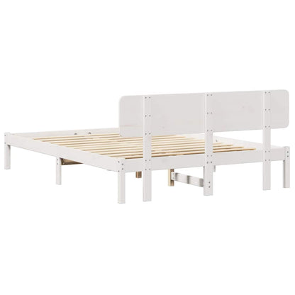 Bettgestell mit Kopfteil Weiß 200 x 200 cm