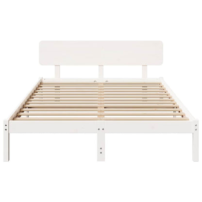 Bettgestell mit Kopfteil Weiß 200 x 200 cm