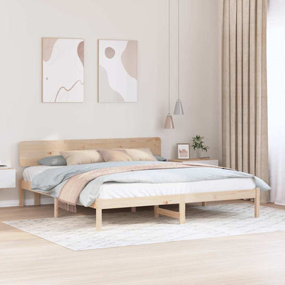 Bettgestell mit Kopfteil Natur 180 x 200 cm