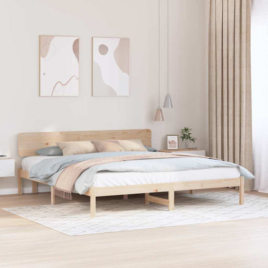 Bettgestell mit Kopfteil Natur 180 x 200 cm