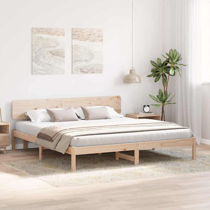 Bettgestell mit Kopfteil Natur 180 x 200 cm