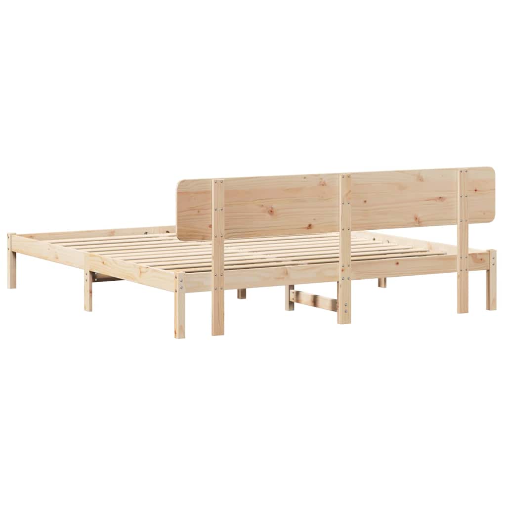 Bettgestell mit Kopfteil Natur 180 x 200 cm
