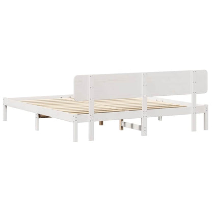 Bettgestell mit Kopfteil Weiß 180 x 200 cm
