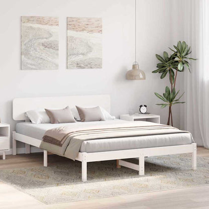 Bettgestell mit Kopfteil Weiß 160 x 200 cm