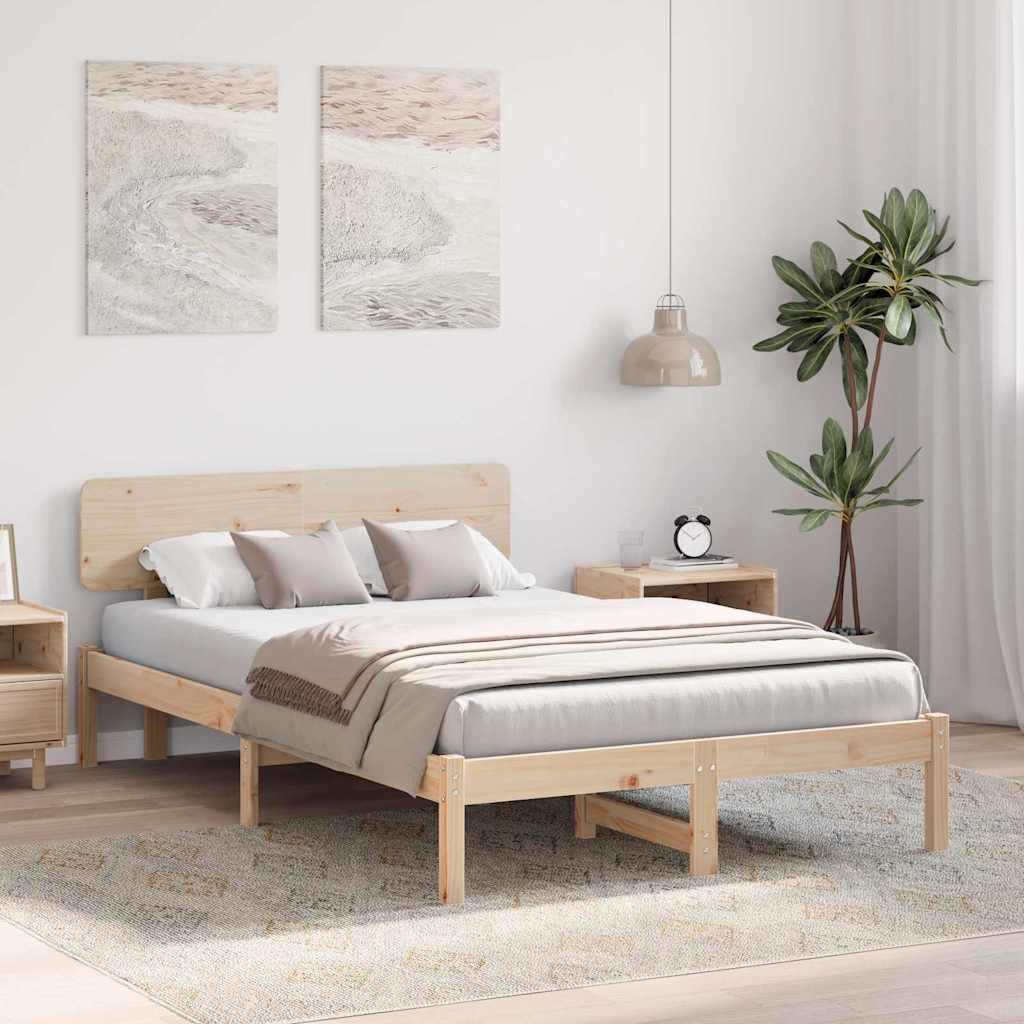 Bettgestell mit Kopfteil Natur 120 x 200 cm