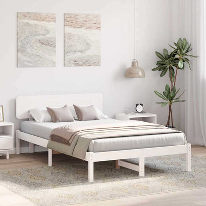 Bettgestell mit Kopfteil Weiß 120 x 200 cm