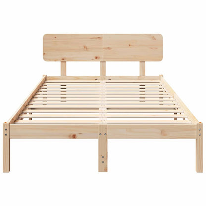 Bettgestell mit Kopfteil Natur 140 x 190 cm