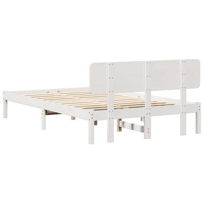 Bettgestell mit Kopfteil Weiß 140 x 190 cm
