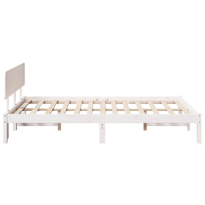 Bettgestell mit Kopfteil Weiß 140 x 190 cm
